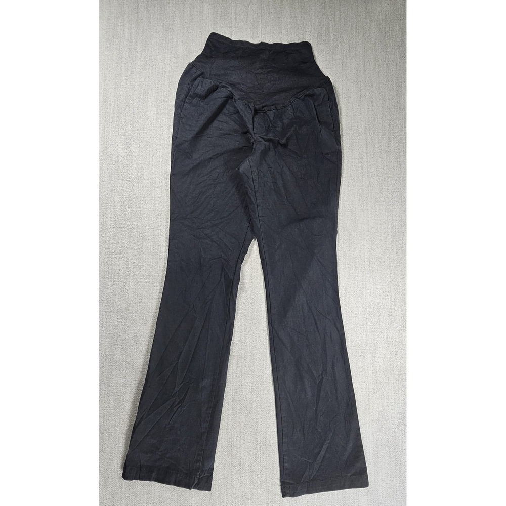 Old Navy Maternity Full Panel Pants Black Boot Cut Rollover Waist Size 8